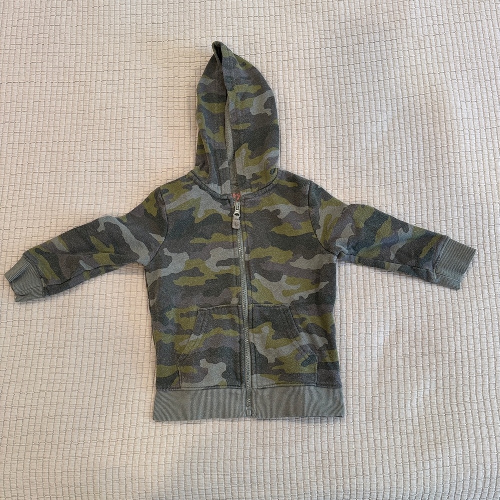 Cat & Jack Kids Camo Zip Up Hoodie - 3T